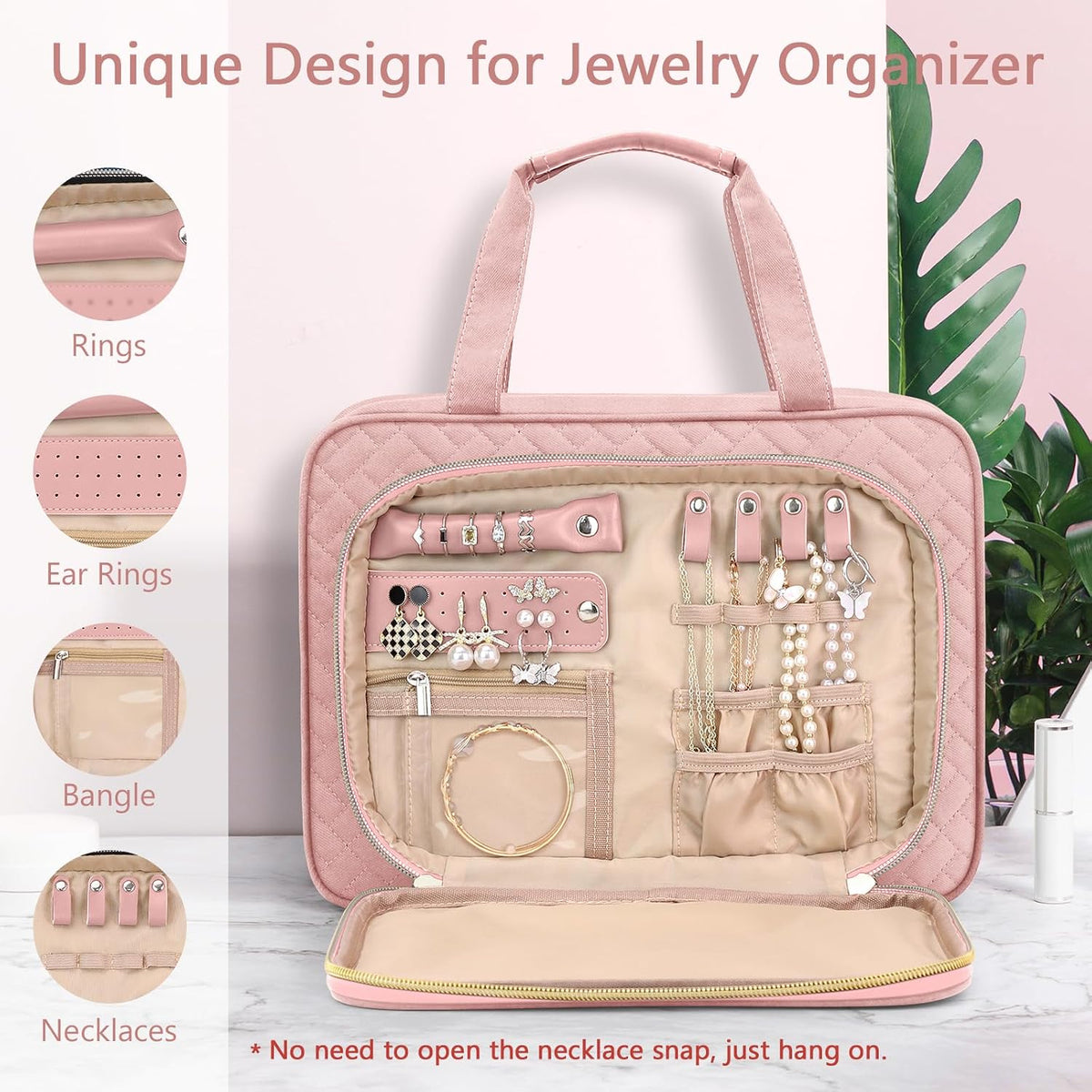 Large Travel Cosmetic Bag with Waterproof Hanging Hook